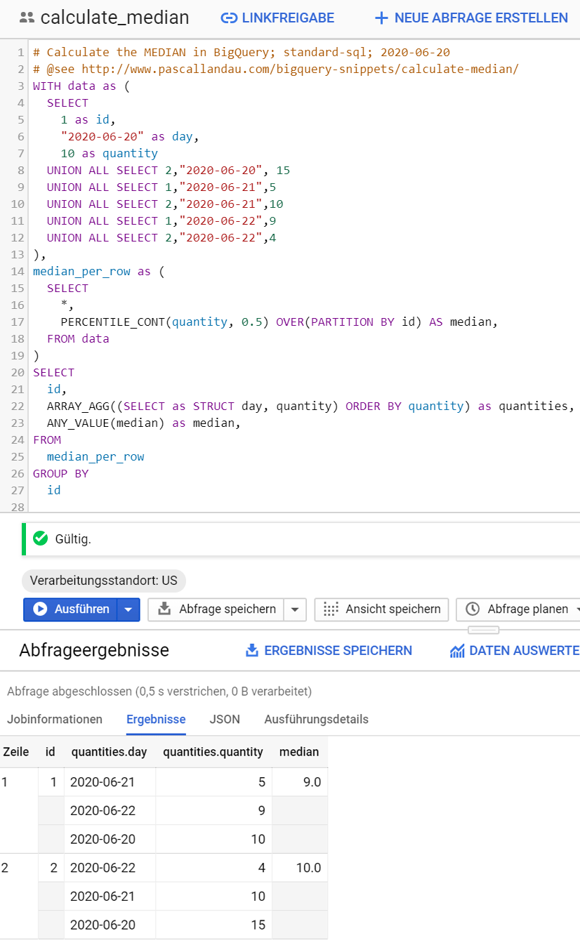 BigQuery 🔎︄: Calculate the MEDIAN in BigQuery  pascallandau.com