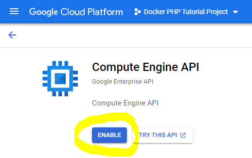 Enable the GCP Compute Instance API