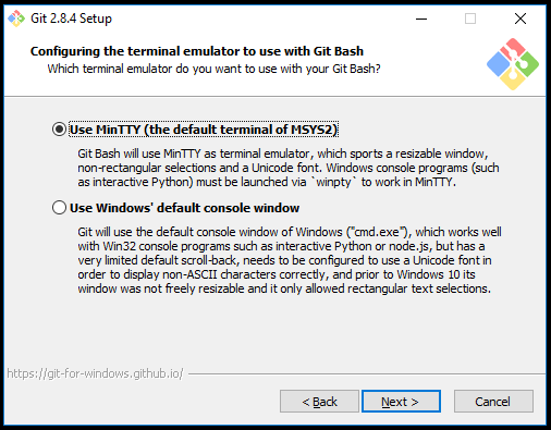 Git Bash terminal emulator